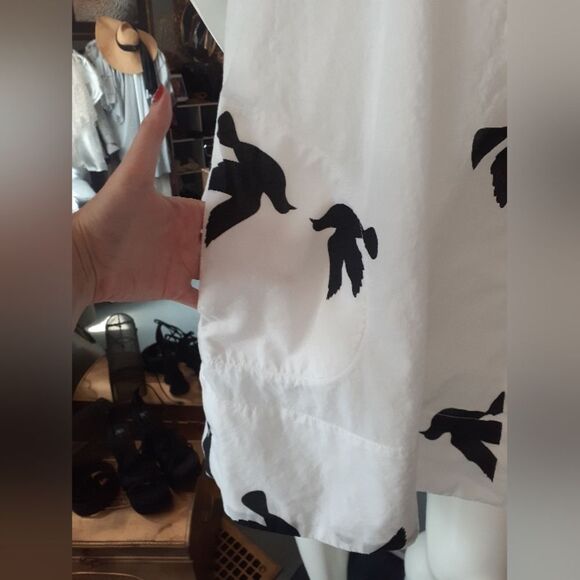 100% Cotton White and Black Dove Dress - Picture 10 of 15